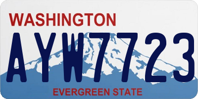 WA license plate AYW7723