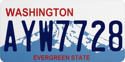 WA license plate AYW7728