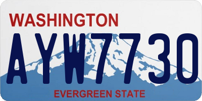 WA license plate AYW7730