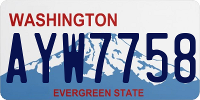 WA license plate AYW7758