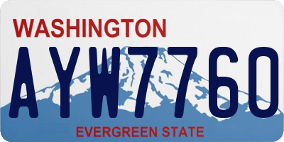 WA license plate AYW7760