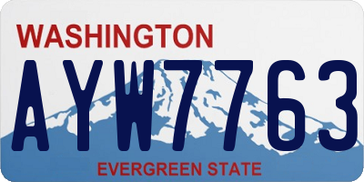 WA license plate AYW7763