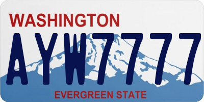 WA license plate AYW7777