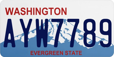 WA license plate AYW7789