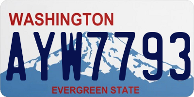 WA license plate AYW7793