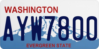 WA license plate AYW7800
