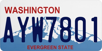 WA license plate AYW7801