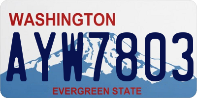 WA license plate AYW7803