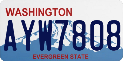 WA license plate AYW7808