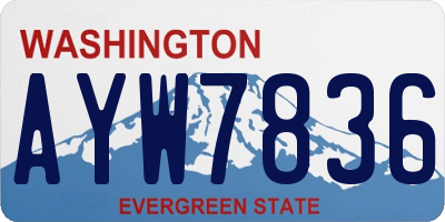 WA license plate AYW7836