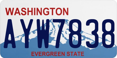 WA license plate AYW7838