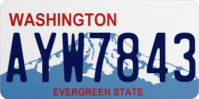 WA license plate AYW7843