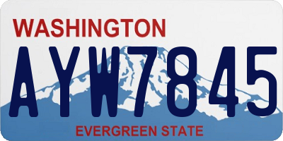 WA license plate AYW7845