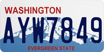 WA license plate AYW7849