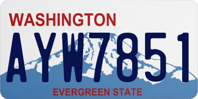 WA license plate AYW7851