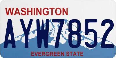 WA license plate AYW7852