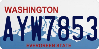 WA license plate AYW7853