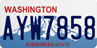 WA license plate AYW7858