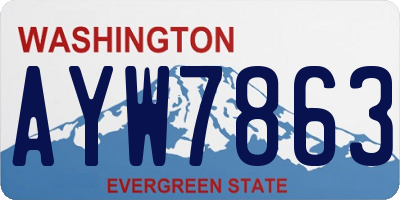 WA license plate AYW7863