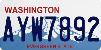 WA license plate AYW7892