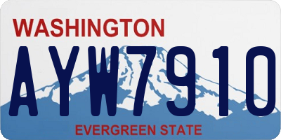 WA license plate AYW7910