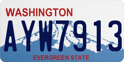 WA license plate AYW7913