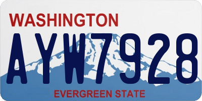 WA license plate AYW7928