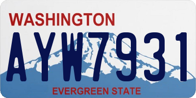 WA license plate AYW7931
