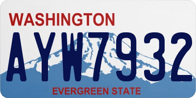 WA license plate AYW7932