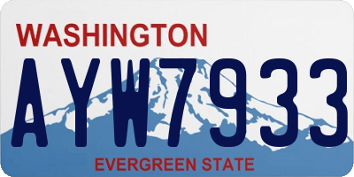 WA license plate AYW7933