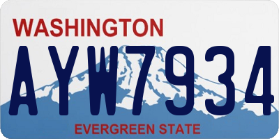 WA license plate AYW7934