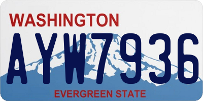 WA license plate AYW7936