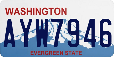 WA license plate AYW7946