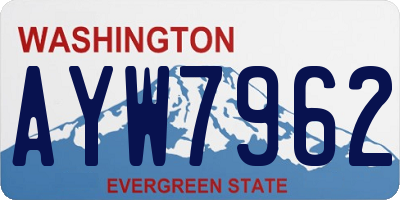 WA license plate AYW7962