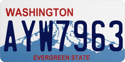 WA license plate AYW7963