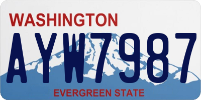 WA license plate AYW7987