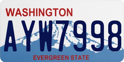 WA license plate AYW7998