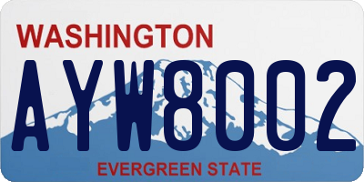 WA license plate AYW8002