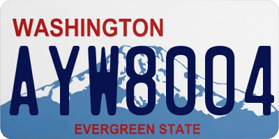 WA license plate AYW8004