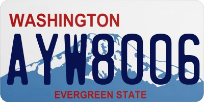 WA license plate AYW8006