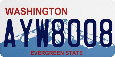 WA license plate AYW8008