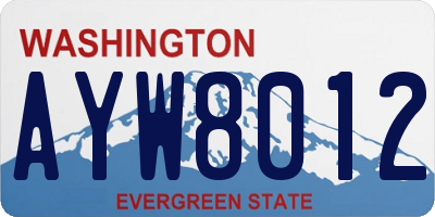 WA license plate AYW8012