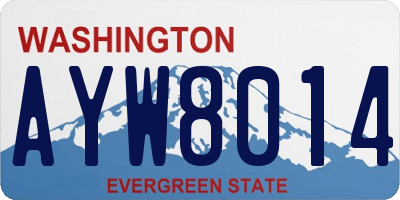 WA license plate AYW8014