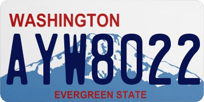 WA license plate AYW8022