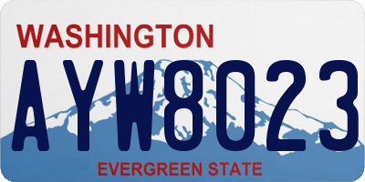 WA license plate AYW8023