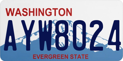 WA license plate AYW8024