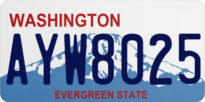 WA license plate AYW8025