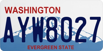 WA license plate AYW8027