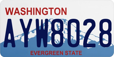 WA license plate AYW8028