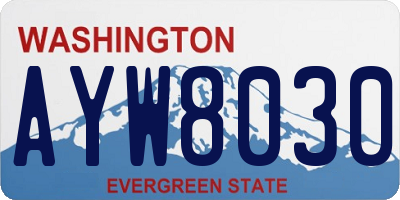 WA license plate AYW8030